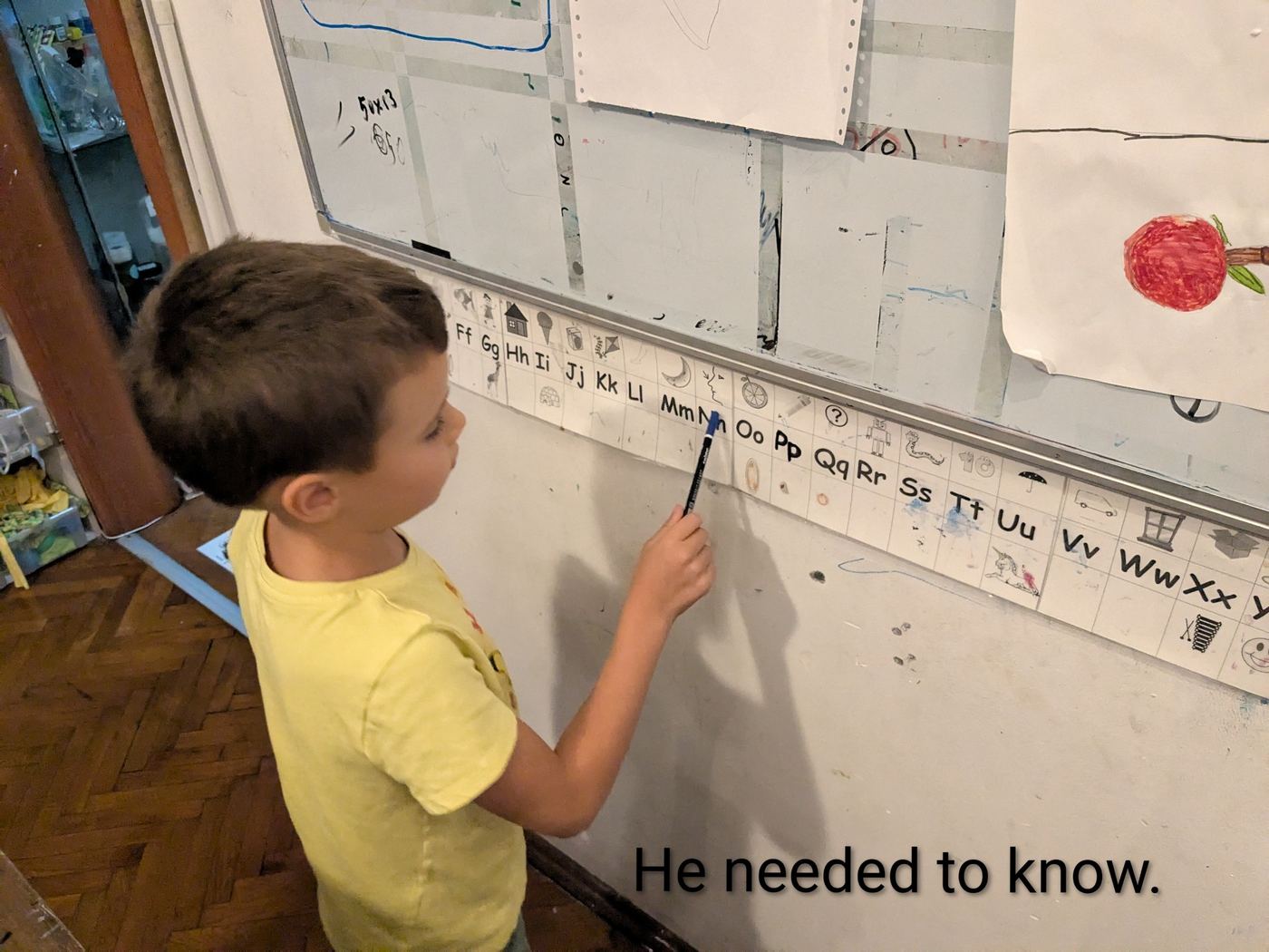 A younger child using English in real life inside the TwoFish environment.